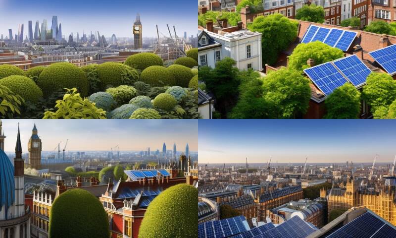 4 maal London city met meer zonnepanelen