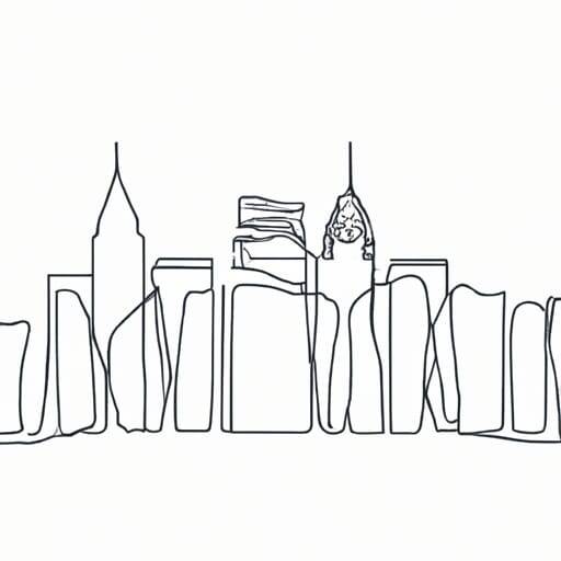 Line drawing of Manhattan skyline by DALL-E2