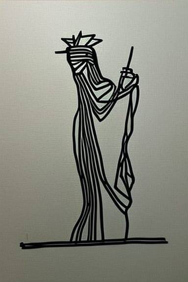 Line drawing of Statue of Liberty nr. 3 