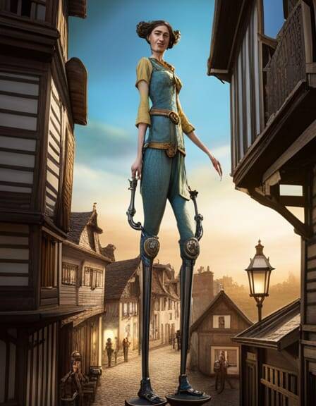 giant human stiltwalker