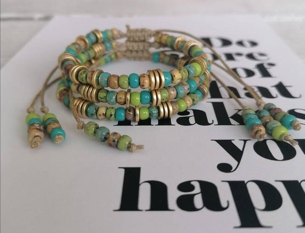 armbandje groen-goud