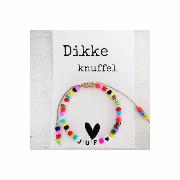 Juf armbandje multi color