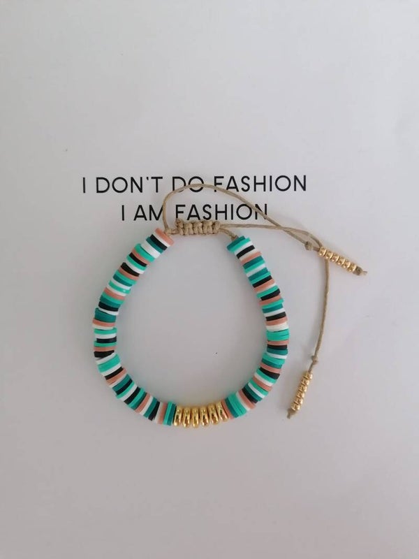 Armband Katsuki groen mix-goud