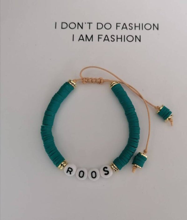 Naam armbandje donker groen