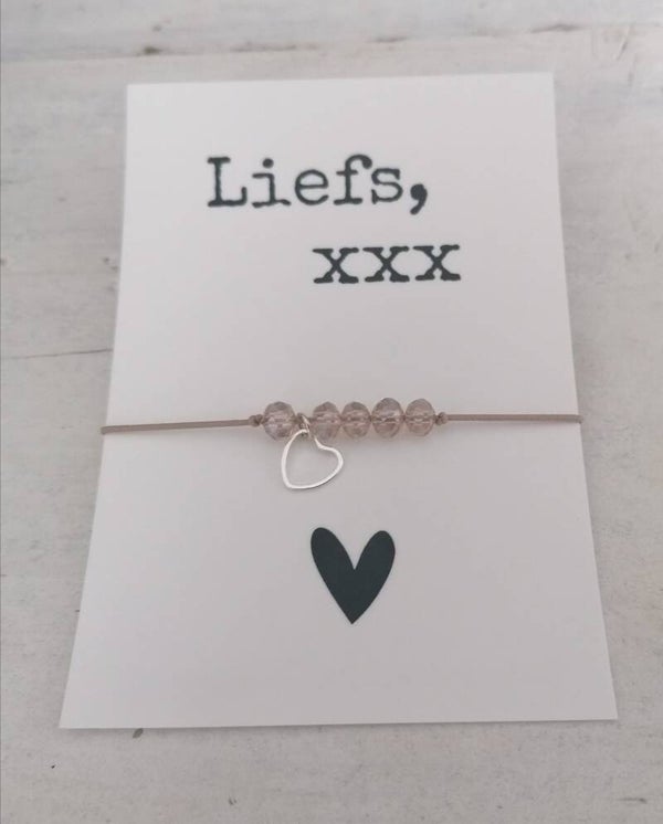 armbandje zilver hart