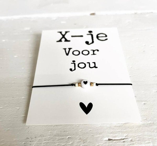 Armband kaartje hartje