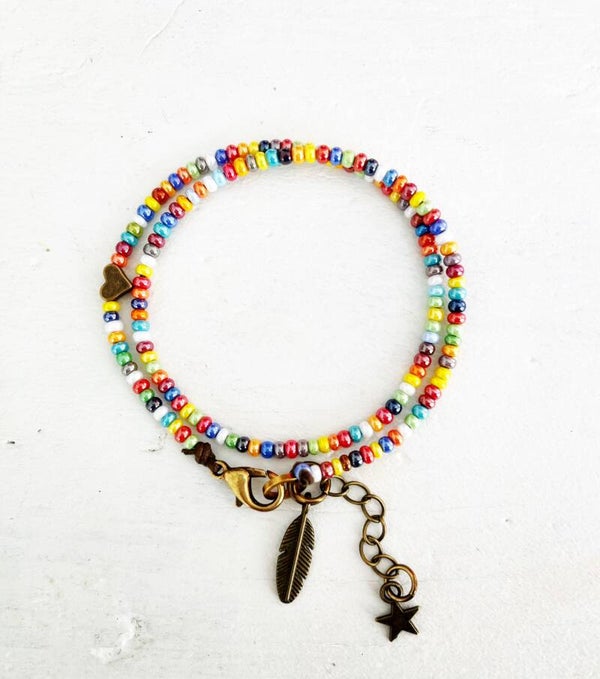 Armbandje shiny multi color