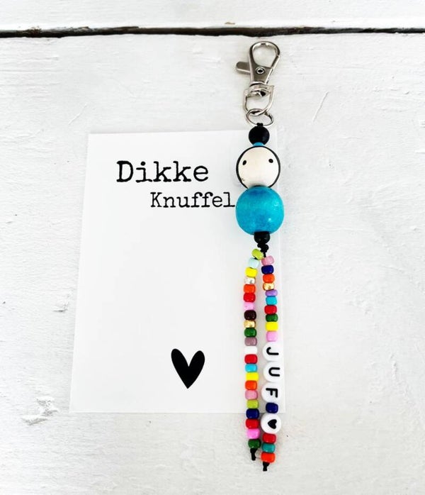 Sleutelhanger juf blauw