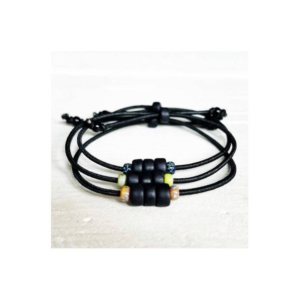 stretchy armband met keramiek kralen en miyuki beads