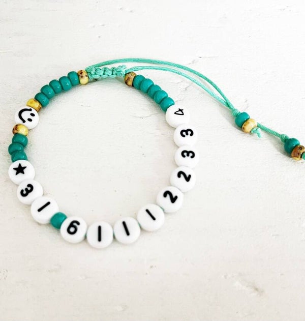 06 armbandje turquoise smiley