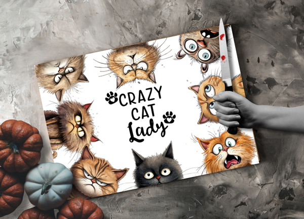 Schneidebrett Crazy Cat Lady