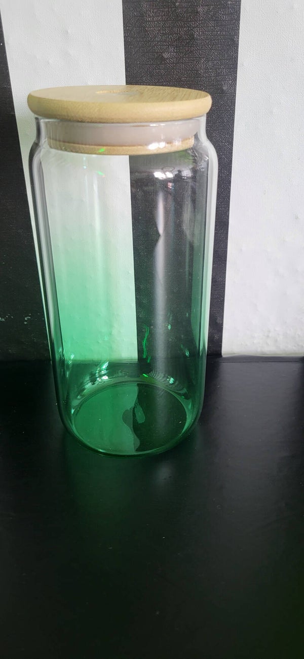 Glas Übergang Grün / Transparent