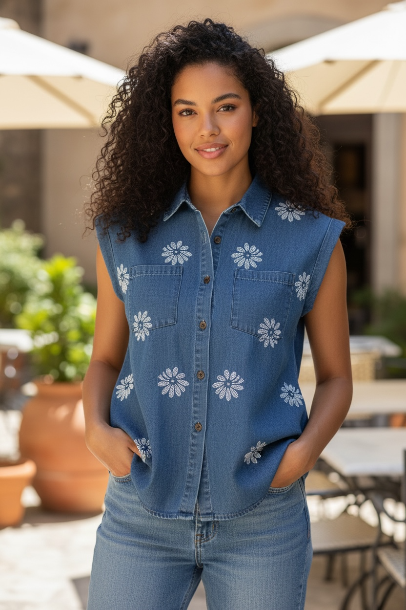 DENIM BLOUSE