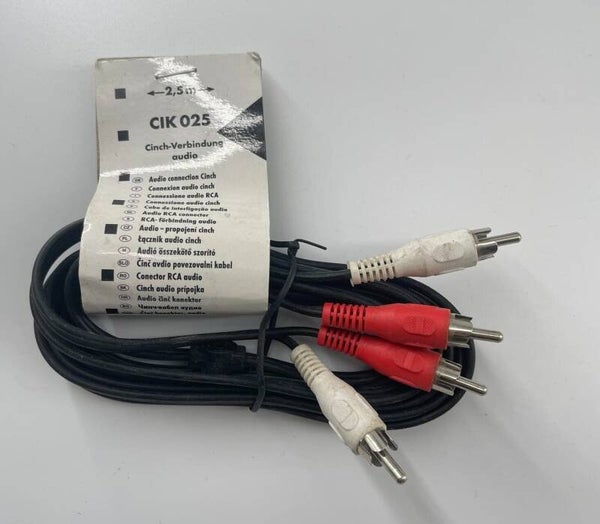Cinch Kabel Audio Anschlusskabel RCA Steck Verbindungskabel 2,5 m cik 025