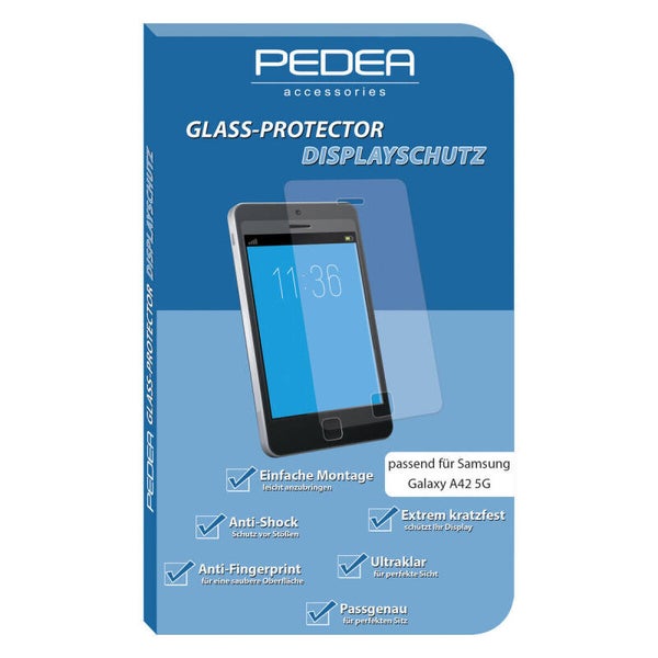 PEDEA Display-Schutzglas, Tempered Glass, Screen Protector Samsung Galaxy A42 5G