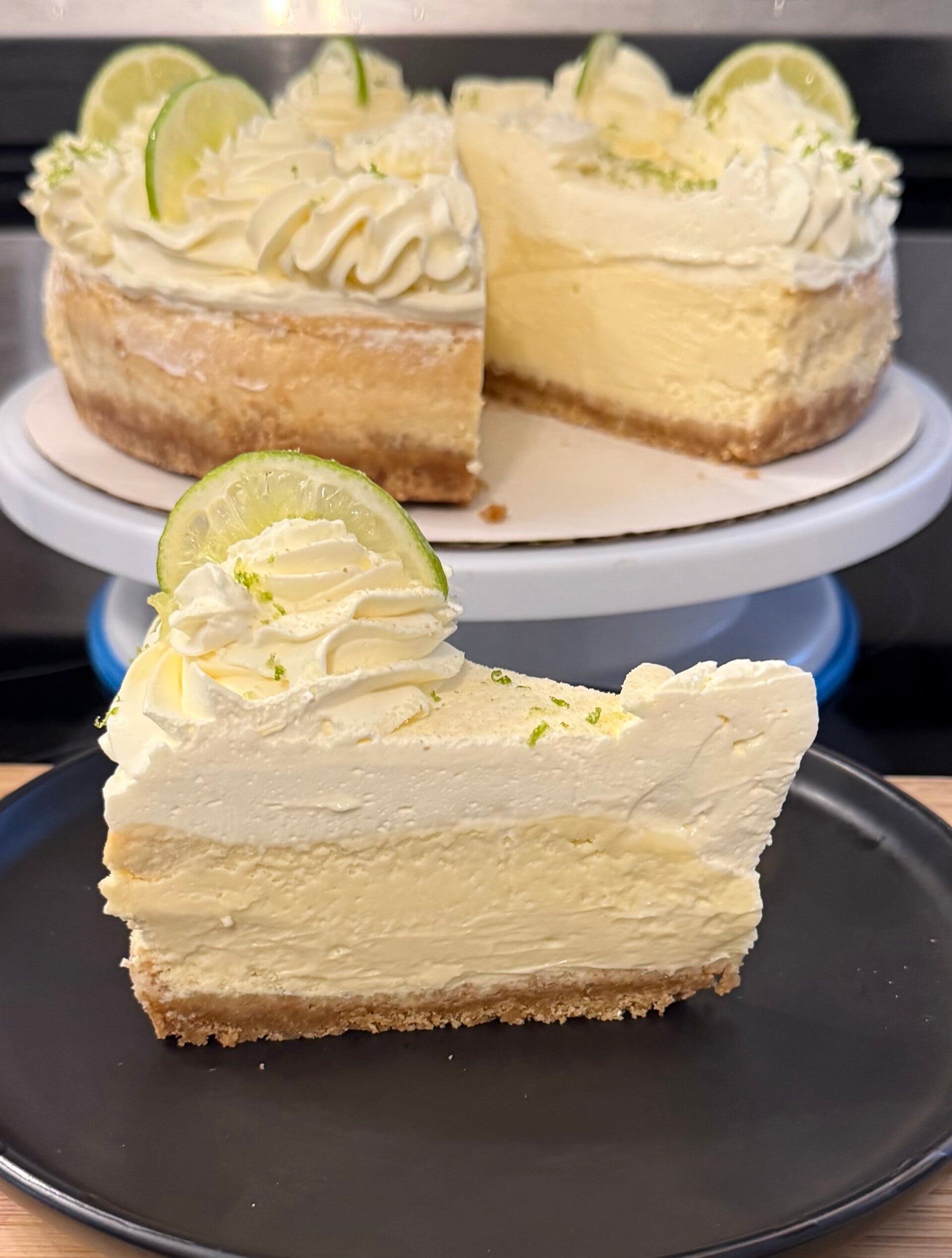 Slice of Key Lime Cheesecake