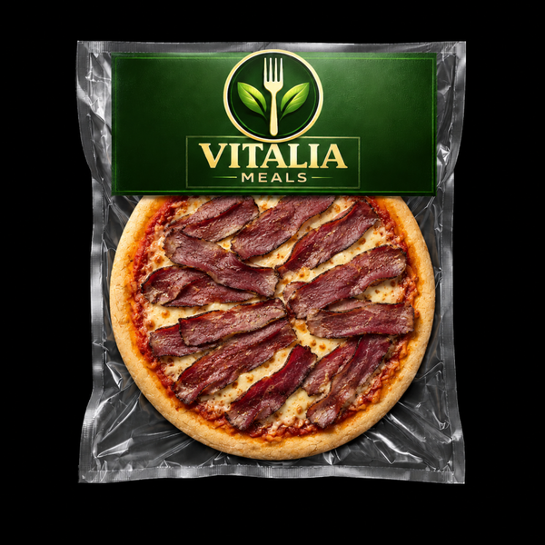 🍕 Pizza viande de boeuf fumée halal – Sauce Rouge