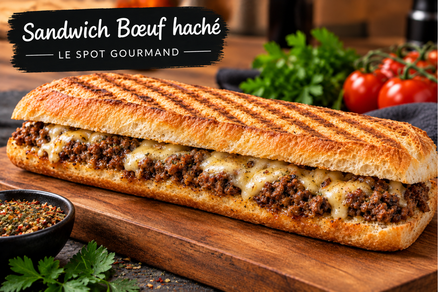 Sandwich bœuf haché du Spot Gourmand