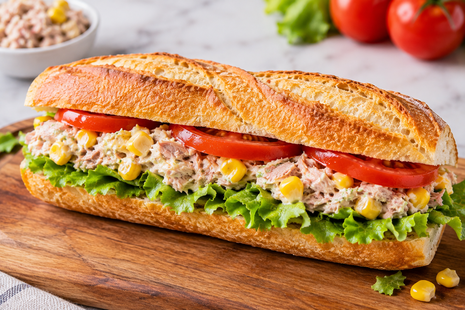 Sandwich baguette au thon et maïs FROID