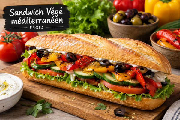 Sandwich végétarien méditerranéen frais