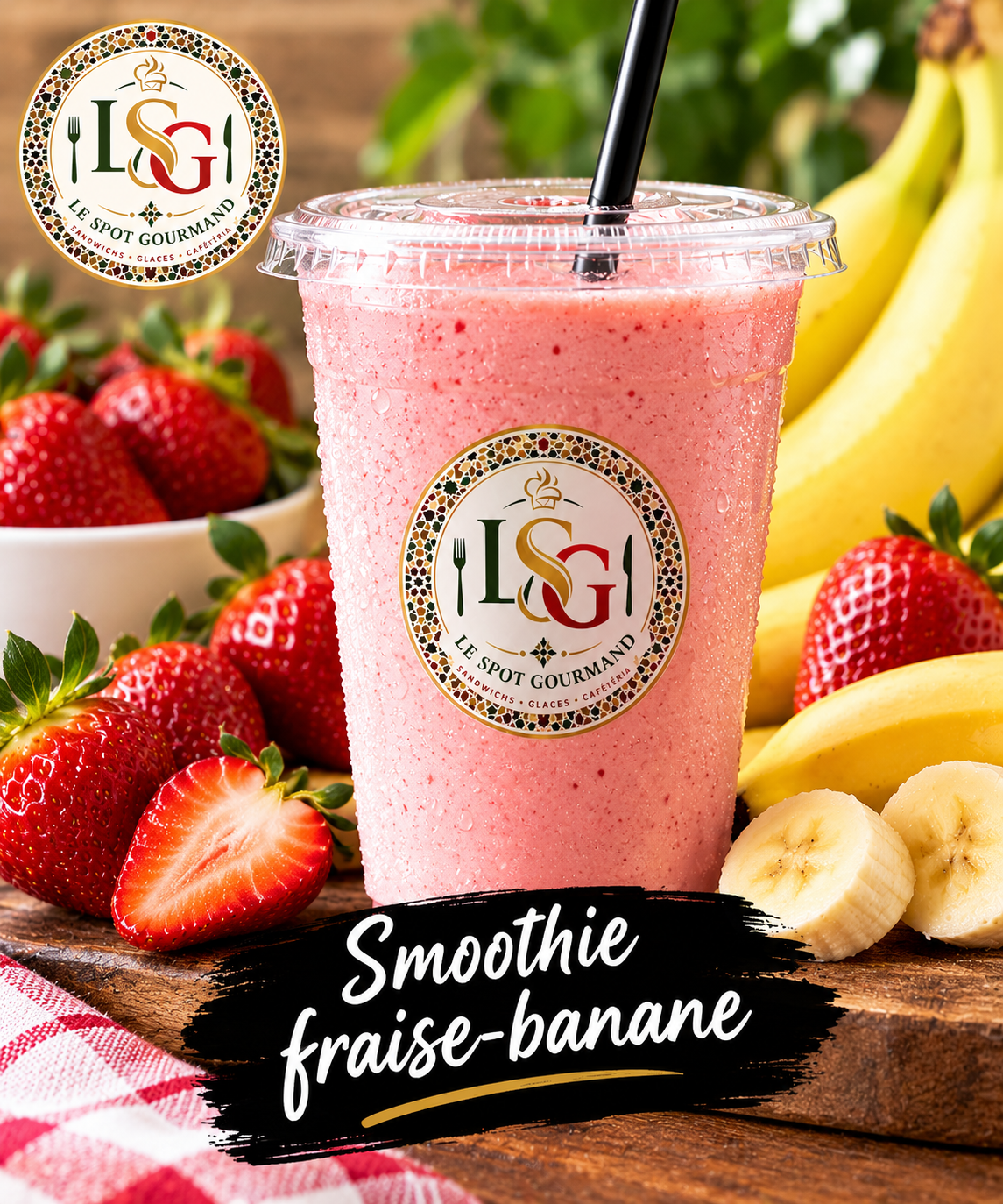 Smoothie fraise-banane gourmand
