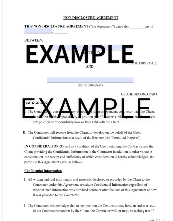 Standard Non-Disclosure Agreement ( NDA )