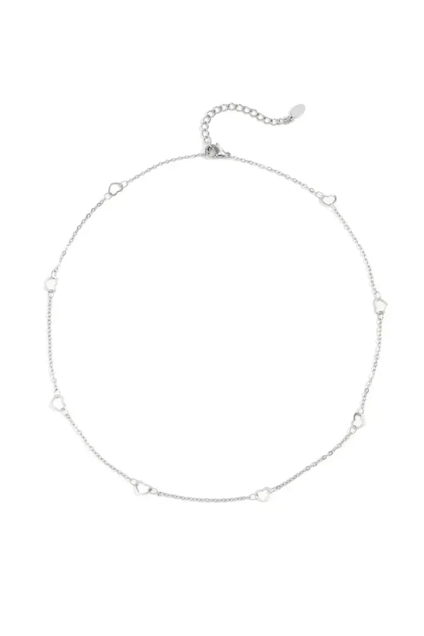 Chain necklace hearts zilver