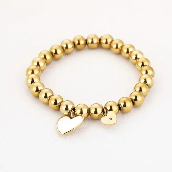 Armband goud met hartjes