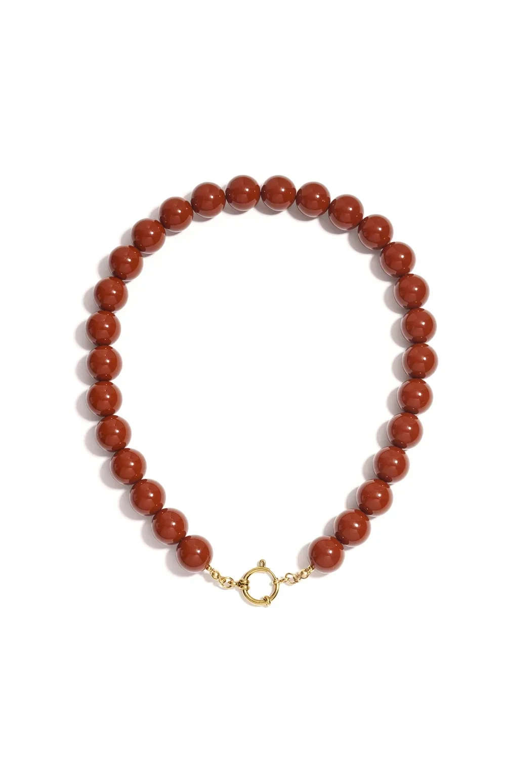 Resin Beaded Necklace Brown