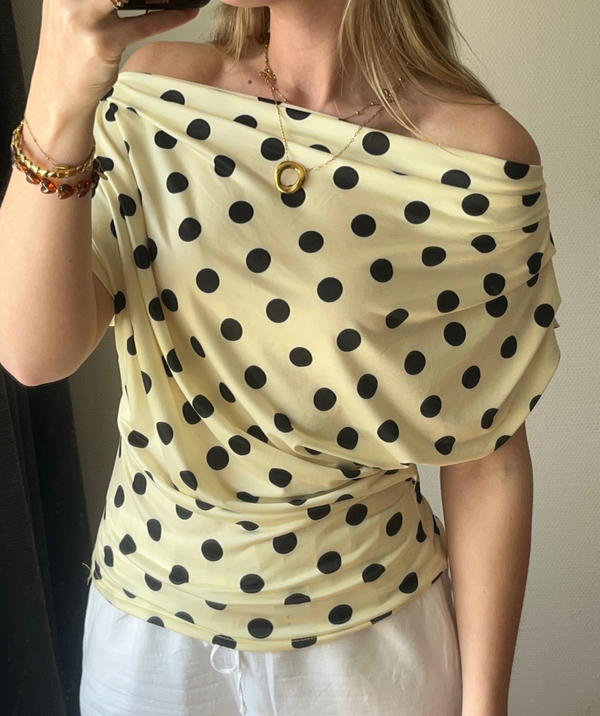Polkadot top butteryellow