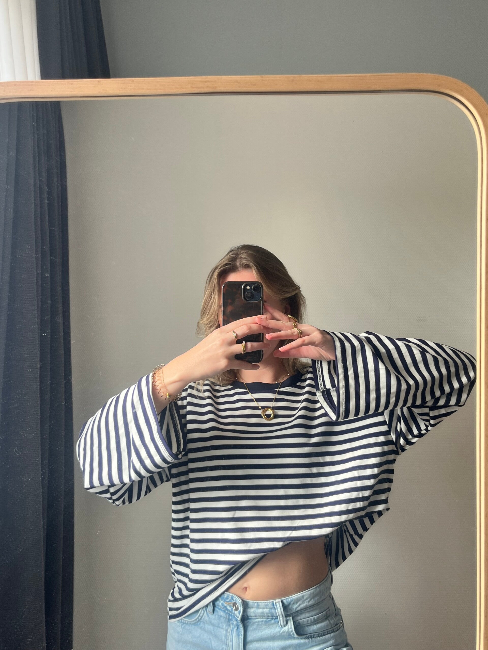 Blue and white striped longsleeve