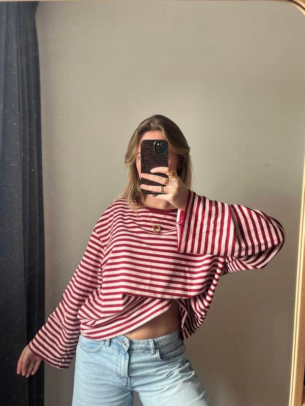 Pink and red striped longsleeve