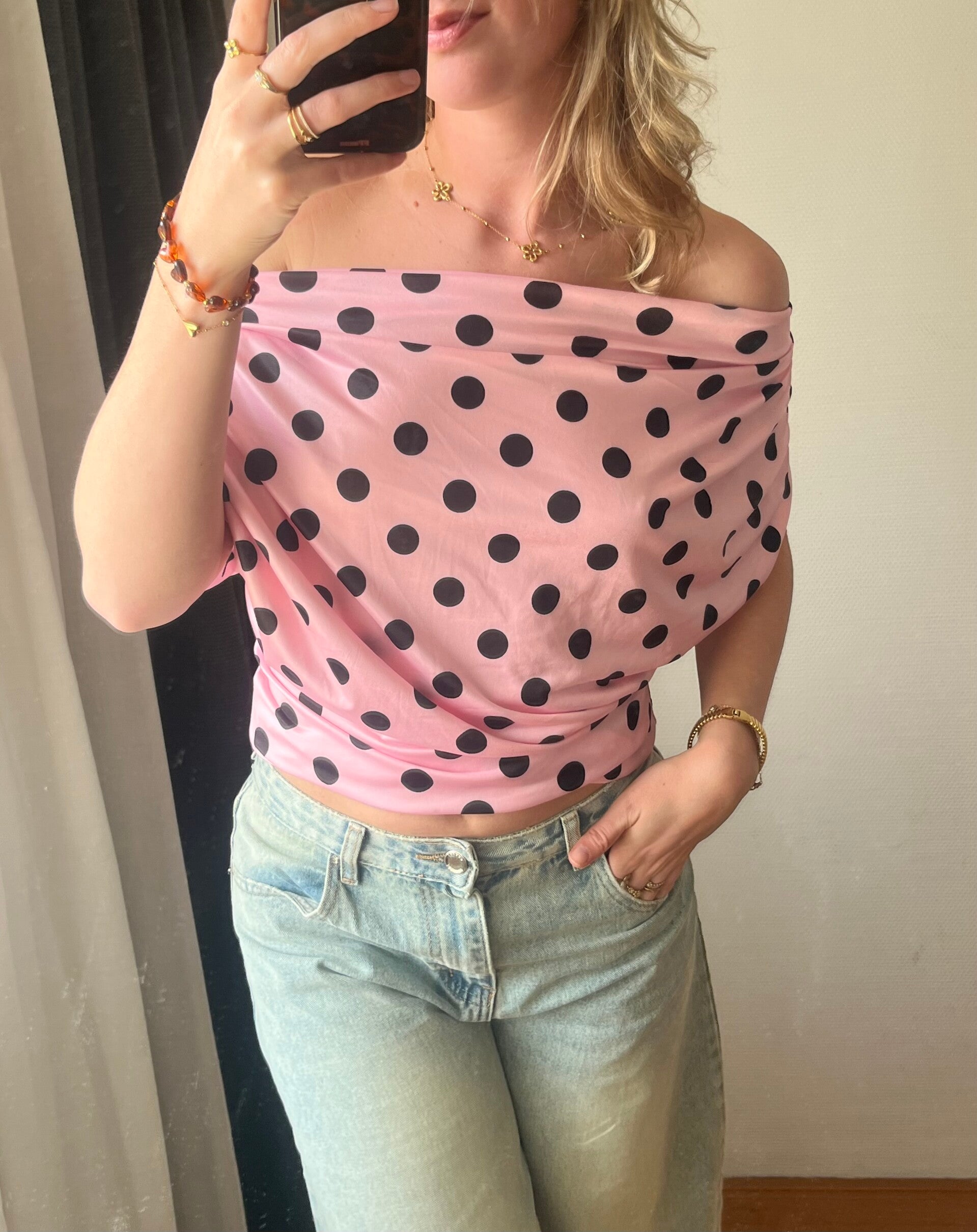 Polkadot top pink