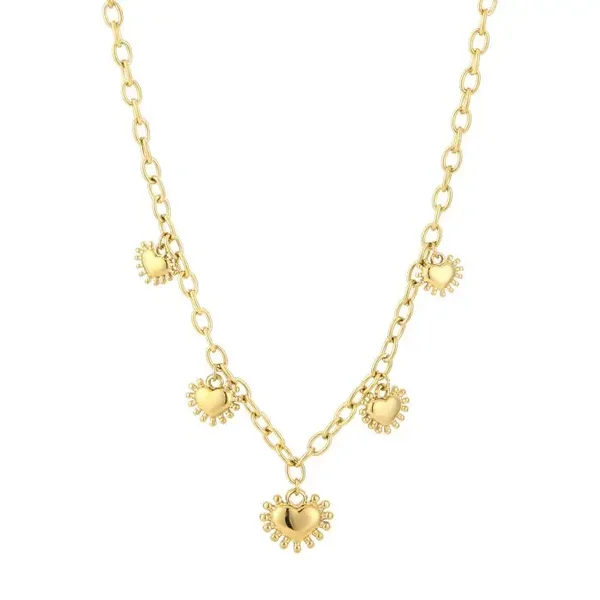 Ketting hartjes kort goud