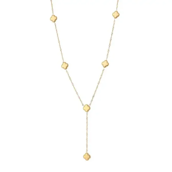 Ketting klaver lang goud