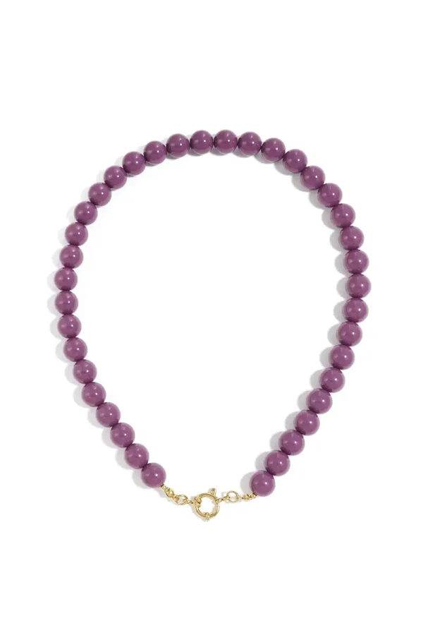 Purple small bead necklace