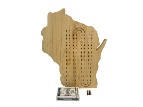 Wisconsin Shaped Cribbage Board