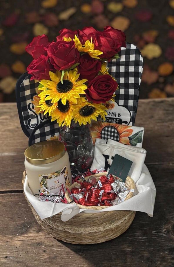 Roses and sunflowers