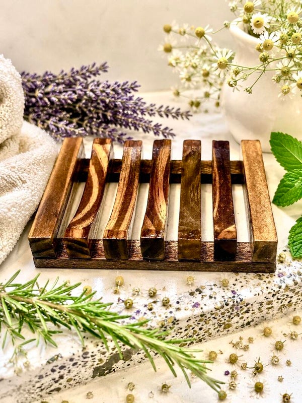 Wooden soap dish