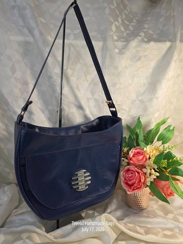 Hollywood Shoulder Bag - Diva Navy Leather