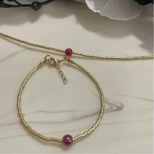 Carpe Bead Bracelet l Golden