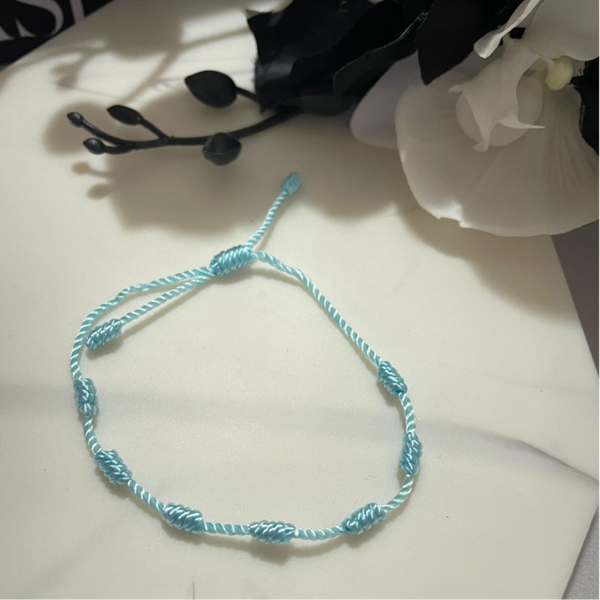 Sincerity Baby Blue 7 Knots Thread Bracelet