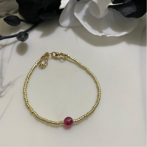 Carpe Bead Bracelet l Golden