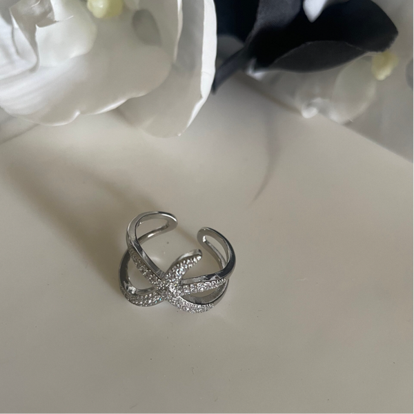 Star Sea Ring Ajustable l Silver & Zircon