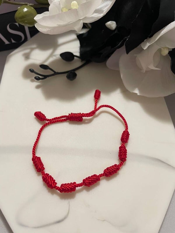 Protection Red 7 Knots Thread Bracelet