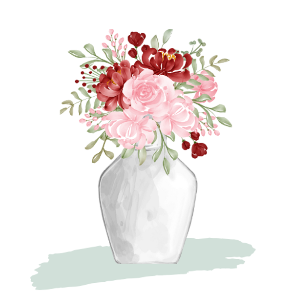 Klassiek boeket met vaas