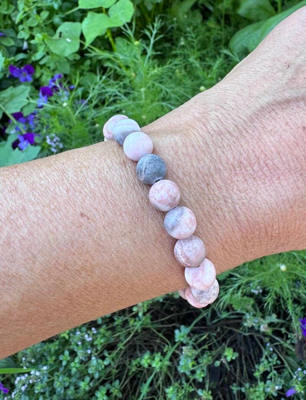Jaspis (roze zebra) elastisch Mala/ armband