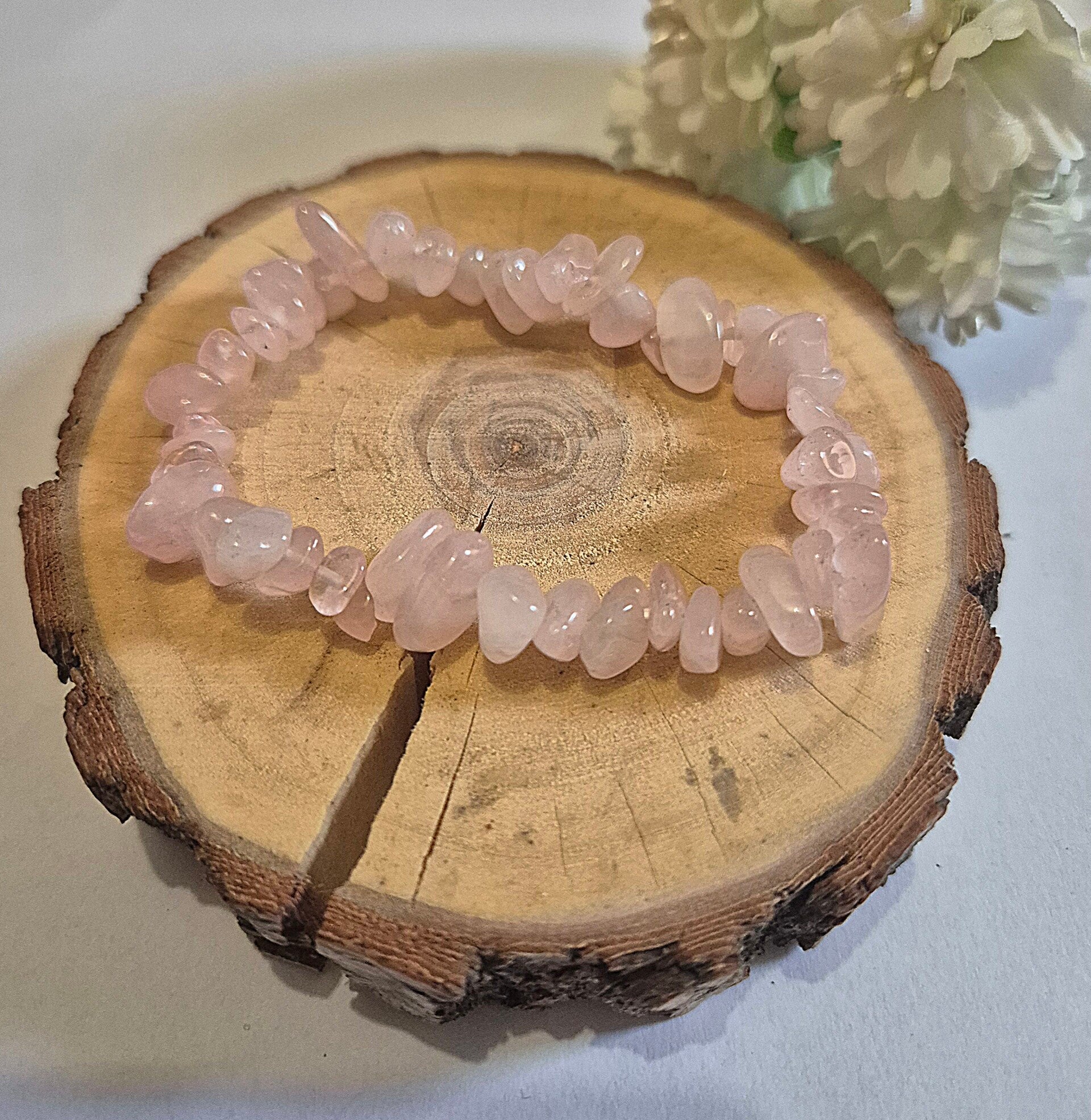Bracelet baroque quartz rose