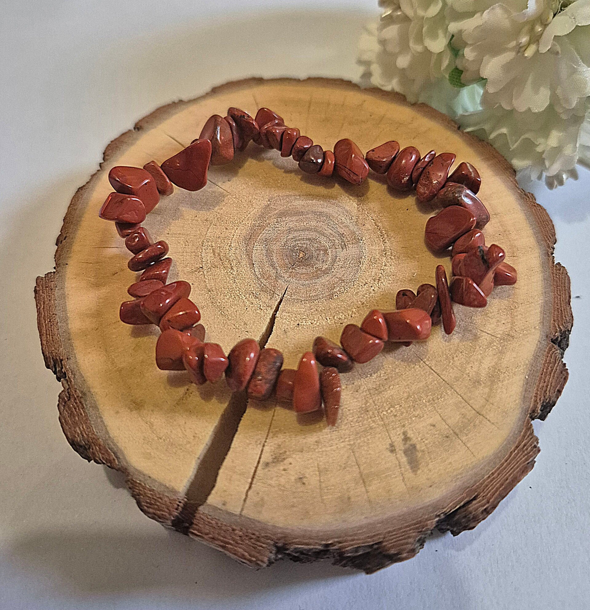 Bracelet baroque jaspe rouge