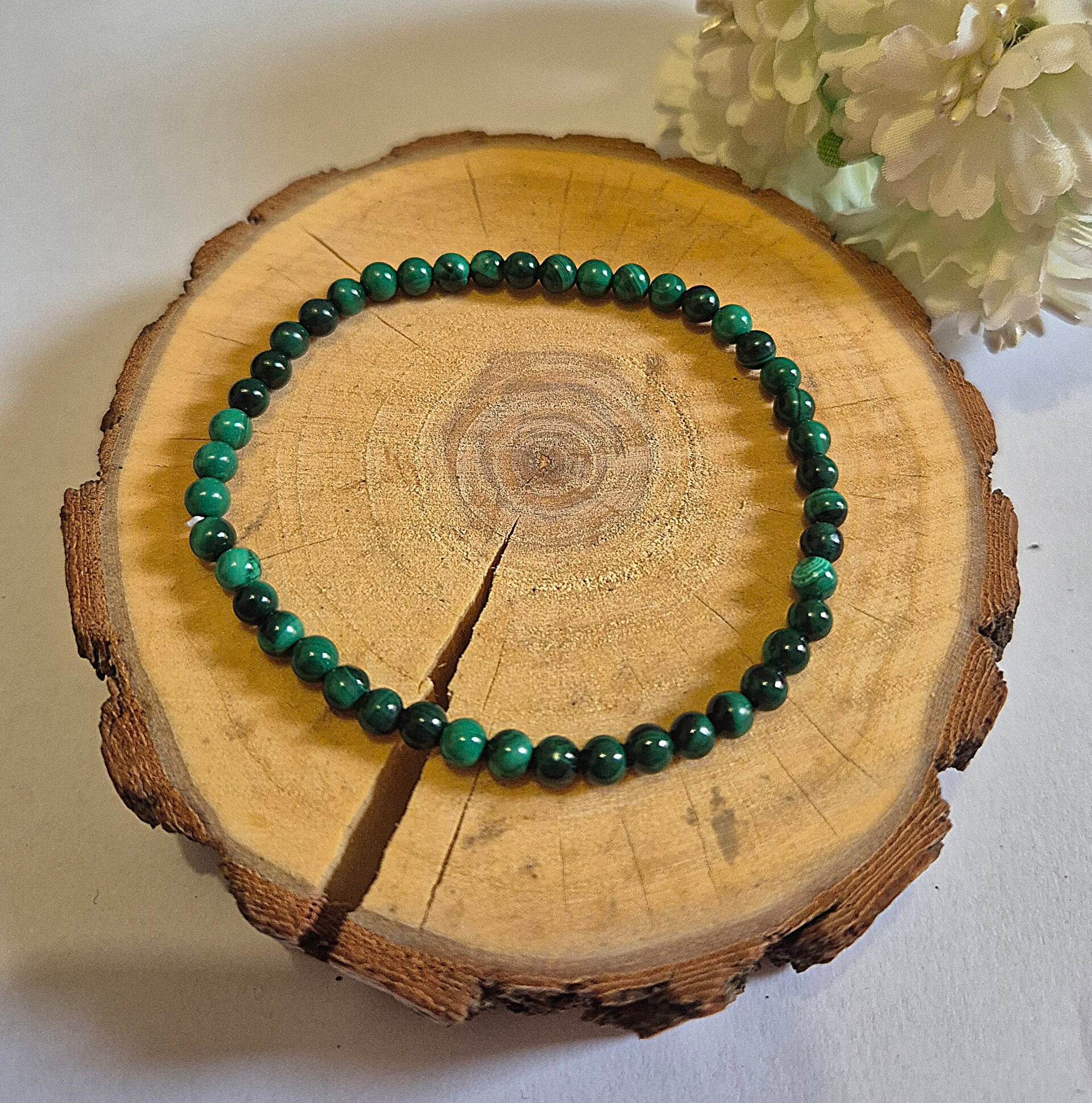 Bracelet azurite malachite 4mm
